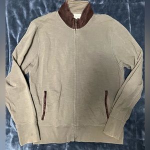 Billy Reid - Cotton Mock Neck Full Zipper Sweater Size Large